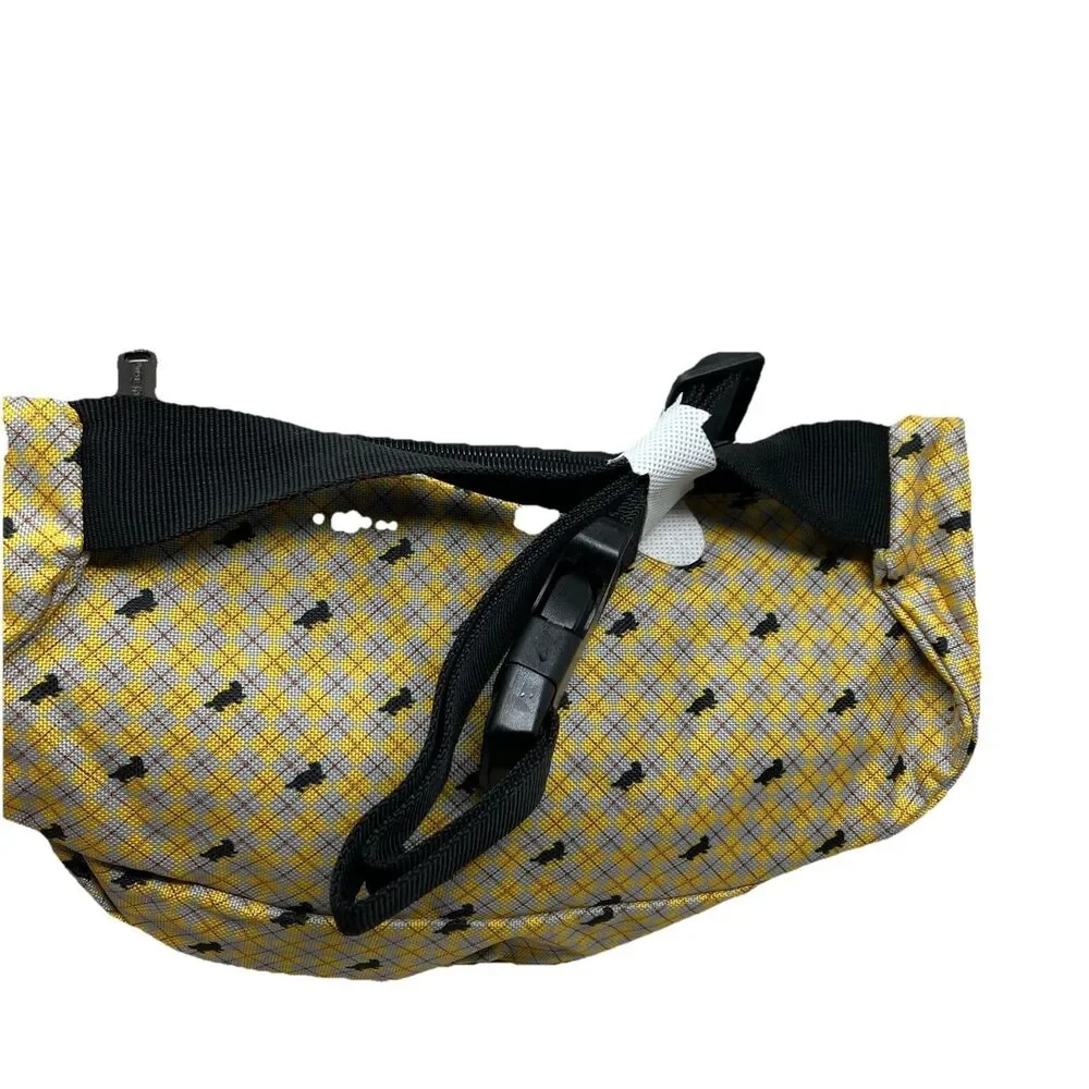 Harry Potter Hufflepuff Fanny Pack Mens Waist Bag Yellow Checkered Logo Belt Bag
